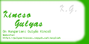 kincso gulyas business card